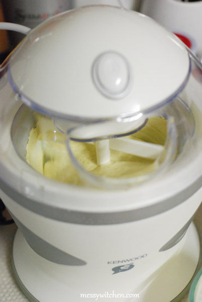 Churning Mixture To Make Ice-Cream